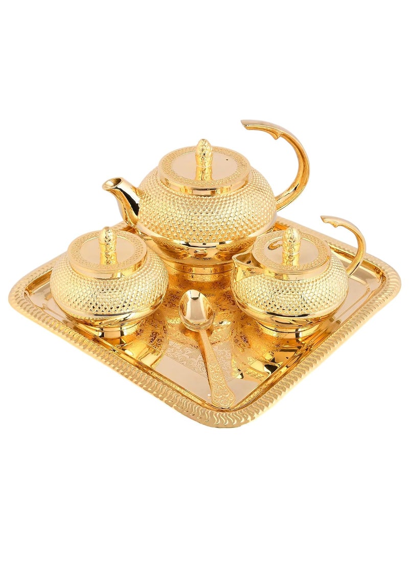 AC ANAND CRAFTS AC ANAND CRAFTS 24K Gold Plated Tea Coffee Serving Set Luxurious Gift for Weddings Birthdays Anniversaries Sisters Couples Guest  - Image 3