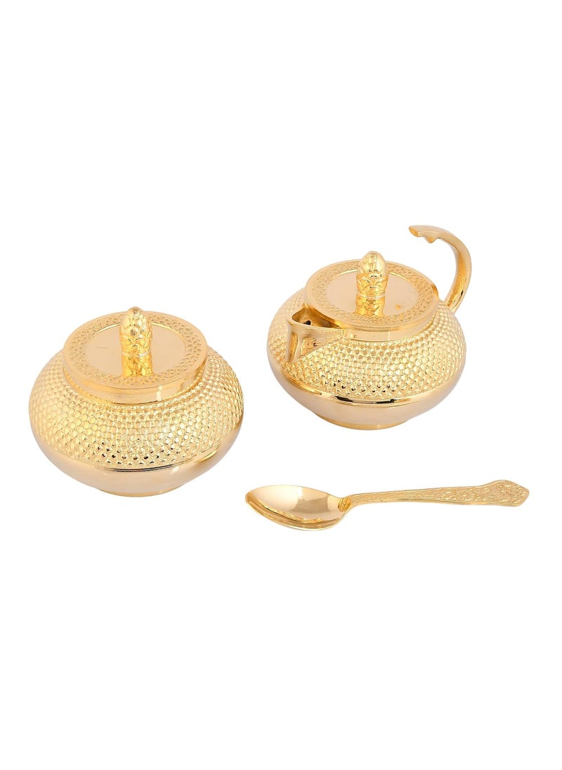 AC ANAND CRAFTS AC ANAND CRAFTS 24K Gold Plated Tea Coffee Serving Set Luxurious Gift for Weddings Birthdays Anniversaries Sisters Couples Guest  - Image 4