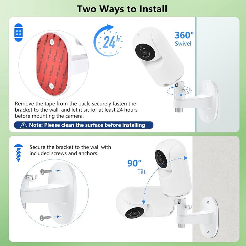 wochel Adhesive Baby Monitor Wall Mount Compatible with VTech Advanced HQ Max Ajustable Baby Monitor Stand Without Drilling and Wall Damage - Image 4