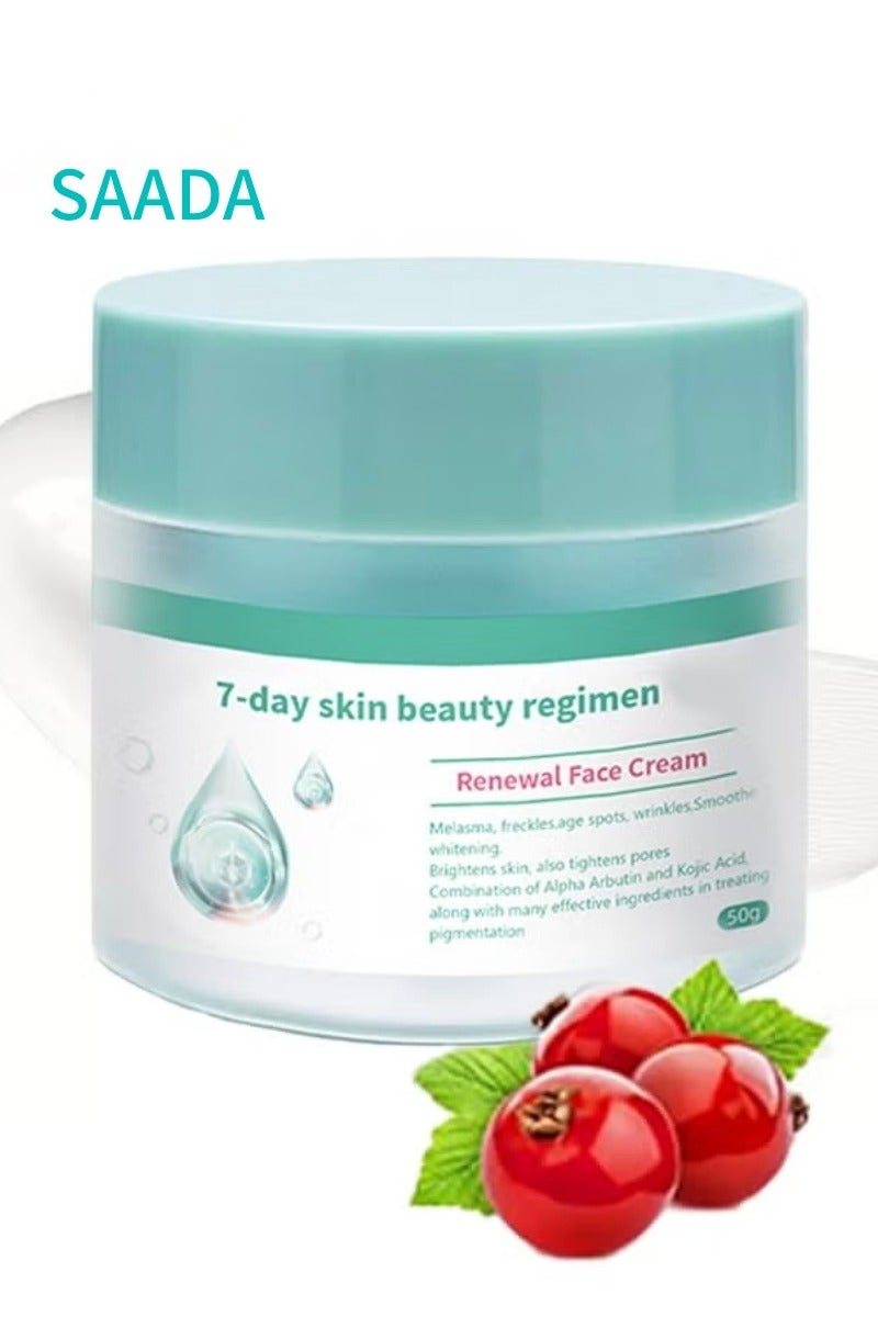 SAADA Brightening Face Cream 50g - Anti-Wrinkle Dark Spot Corrector for Freckles & Uneven Skin Tone All Skin Types - Image 1