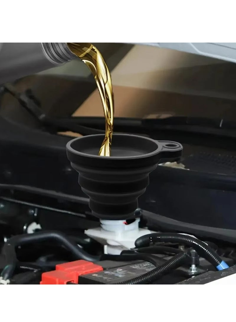 Generic Car Engine Funnel Universal Silicone Liquid Funnel Washer Fluid Change Foldable Portable Auto Engine Oil Petrol Change Funnels  - Image 3