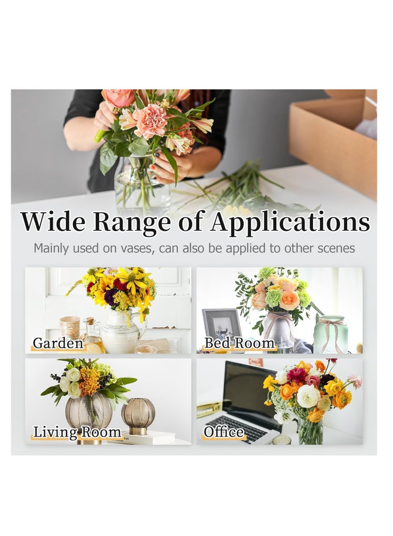 KASTWAVE 9 قطع حامل ترتيب الزهور، حامل زهور من الفولاذ المقاوم للصدأ سهل الاستخدام، حامل ترتيب الزهور لربط الباقات، غطاء معدني دائري ذهبي قابل لإعادة الاستخدام لتثبيت النباتات - Image 5