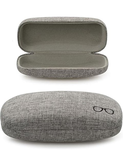 Hard Shell Eyeglasses Case Linen Fabrics Large Sunglasses Case Concise