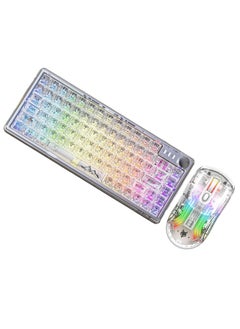 LIMOS Wireless Keyboard and Mouse set Transparent RGB Mechanical Dual Mode Rechargeable USB Computer Gaming Keyboard Set  - Image 2