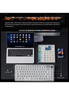 LIMOS Wireless Keyboard and Mouse set Transparent RGB Mechanical Dual Mode Rechargeable USB Computer Gaming Keyboard Set  - Image 4