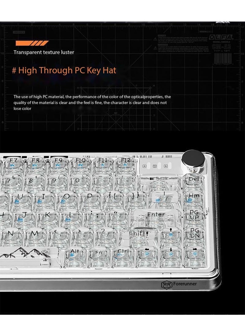 LIMOS - Wireless Keyboard and Mouse set Transparent RGB Mechanical Dual Mode Rechargeable USB Computer Gaming Keyboard Set - Image 1
