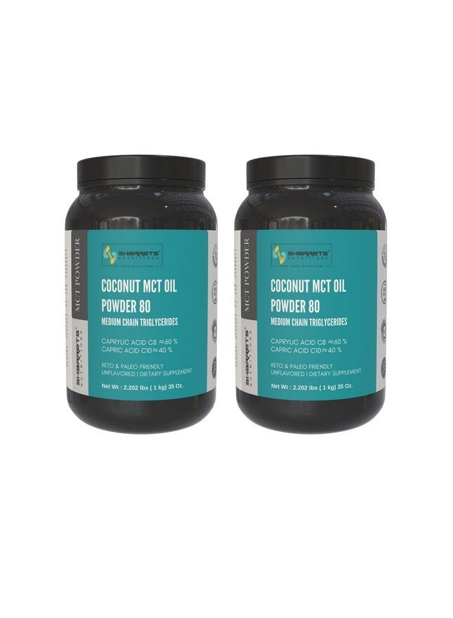 Sharrets Coconut Mct Oil Powder 1Kg X 2- Zero Carbs Medium Chain Triglycerides  - Image 1