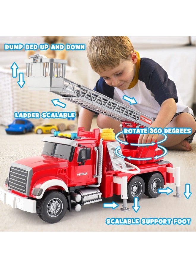 Dwi Dowellin Dwi Dowellin Kids Fire Truck Toys for 3 4 5 6 Years Old Boys, Fire Rescue Vehicle with Shooting Water,Lights and Sounds  - Image 2