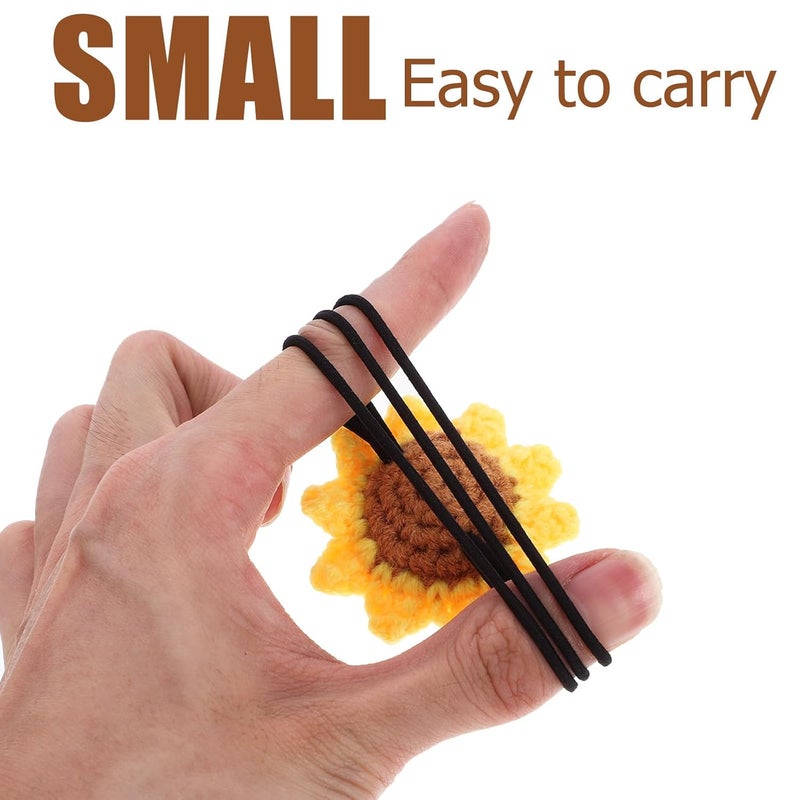 MAGICLULU 2pcs Sunflower Elastic Hair Ties Cotton Crochet Ponytail Holders Cute Hair Styling Accessories for Women - Image 4