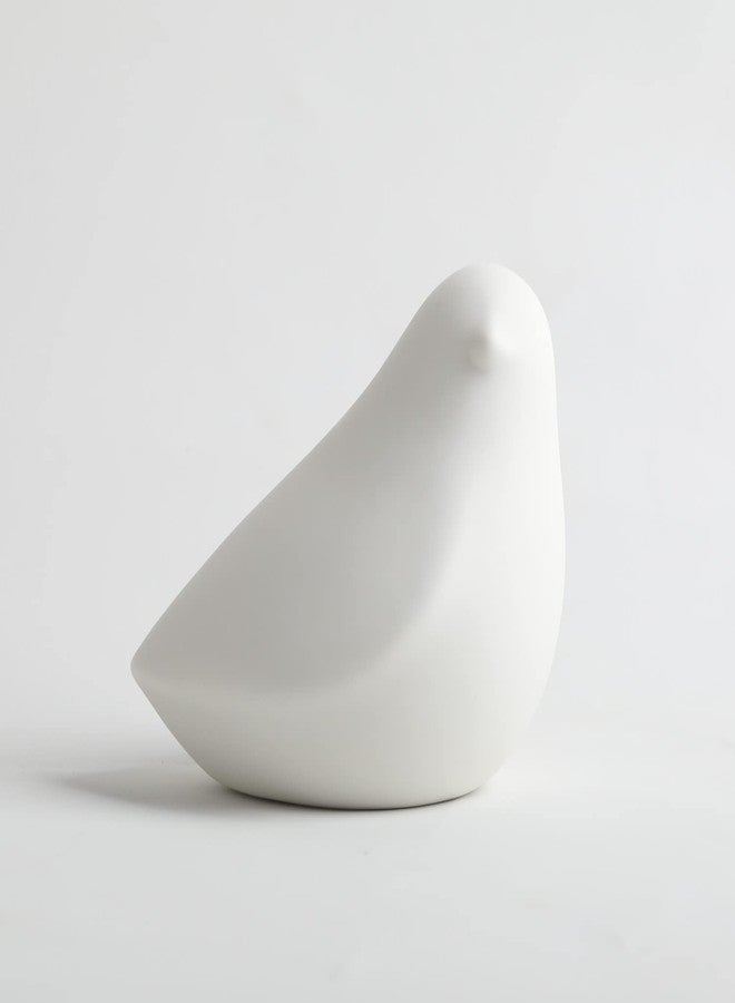 GOODSTART Ceramic Birds Figurines Small Birds Statues for Living Room, Bookshelf, TV Stand, A Set of 2 White Porcelain Pigeons for Christmas Decorations, Modern Home Decor for Shelves - Image 2