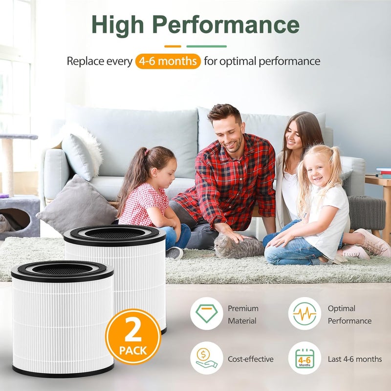 isinlive عبوة 2 من فلتر HEPA الحقيقي البديل متوافق مع بيسل MYair و MYair HUB 2905A 3179A رقم الجزء 3389 - Image 3