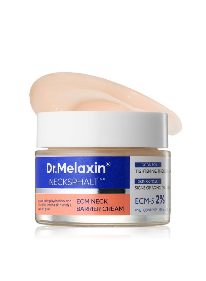 دكتور ميلاكسين كريم شدّ الرقبة Dr.Melaxin Necksphalt مع ECM-5 بتركيز 20,000 جزء في المليون، كريم شدّ ورفع للرقبة للتجاعيد وترهل البشرة، مع السيراميد والكولاجين لتعزيز المرونة ومنح إشراقة نضرة، 1.76 أونصة سائلة - Image 1