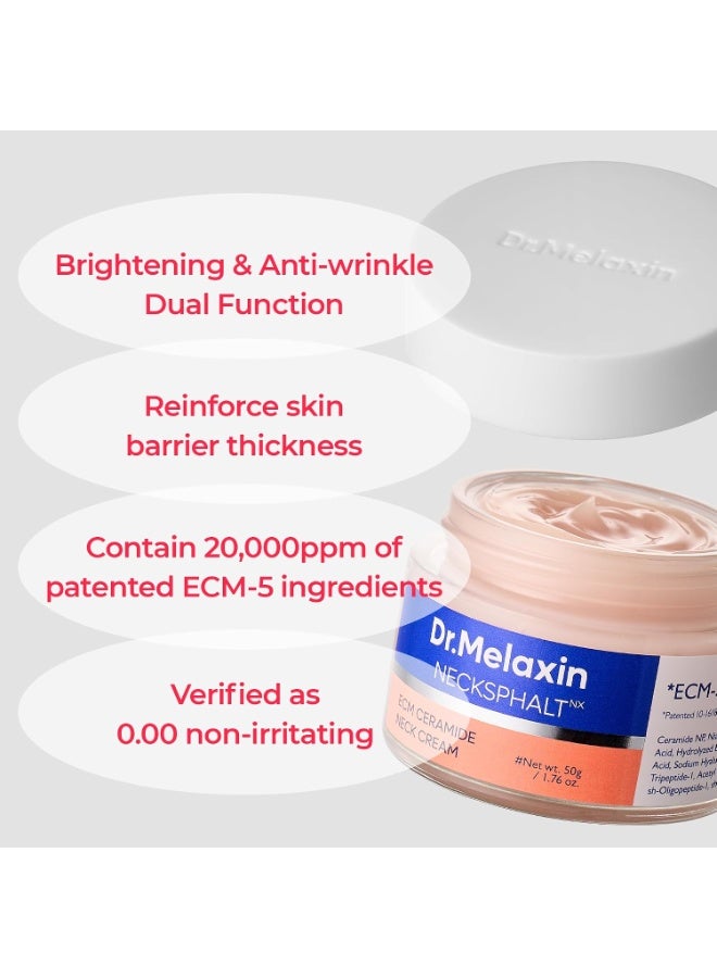 دكتور ميلاكسين كريم شدّ الرقبة Dr.Melaxin Necksphalt مع ECM-5 بتركيز 20,000 جزء في المليون، كريم شدّ ورفع للرقبة للتجاعيد وترهل البشرة، مع السيراميد والكولاجين لتعزيز المرونة ومنح إشراقة نضرة، 1.76 أونصة سائلة - Image 5
