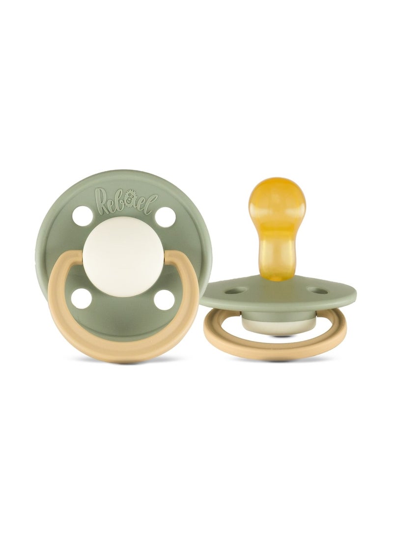 Rebael Fashion Natural Rubber Round Pacifier Size 1 - Baby 0-6M (1-pack) - Cloudy Pearly Lion - Image 1