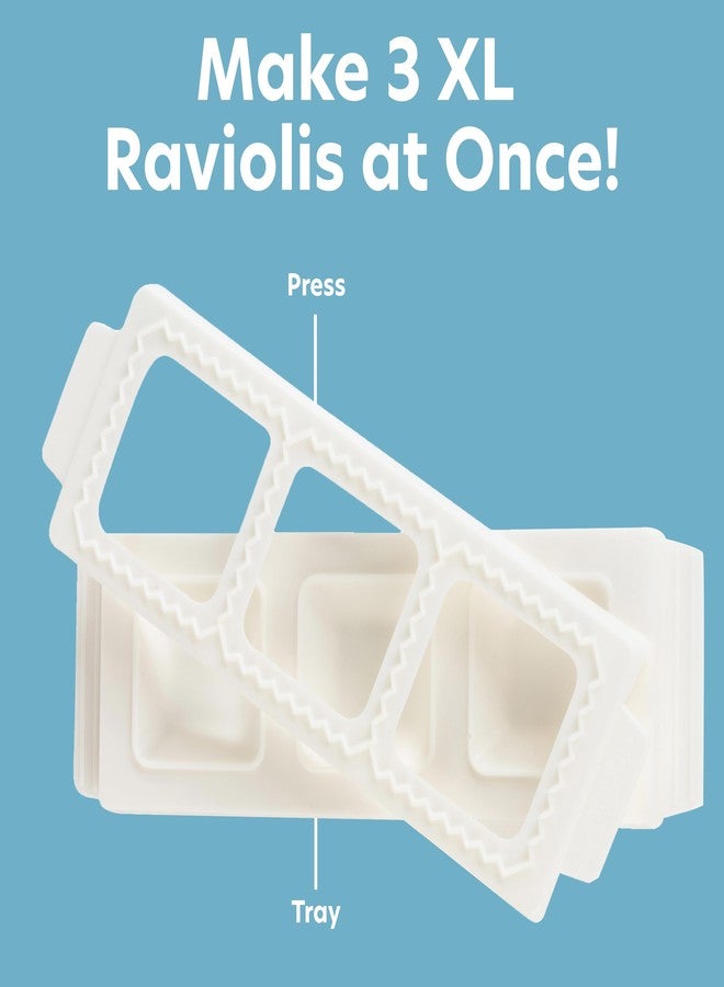 CucinaPro Jumbo Square 2" Ravioli Molds- Homemade Filled Pasta Maker- 2 Piece Tray & Press makes 3 Raviolis or Pastry at a Time, Easy to Use & Clean- Gift for Italian Dinner Pasta Night, Date Night Cooking - Image 2