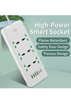 GULFLINK Power Extension Cord 2 Meter Cable With 6 Power Socket 4 USB 2 PD Power Strip Black  - Image 2