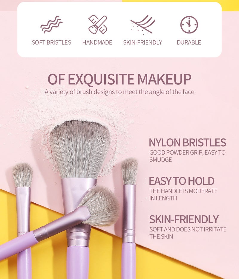 Set of 9 PCS Makeup Brush Kit for Foundation Liquid Cream Blending Powder Eyeshadow Blush Cosmetics Concealer Brushes with Soft & Dense Bristles - Image 4