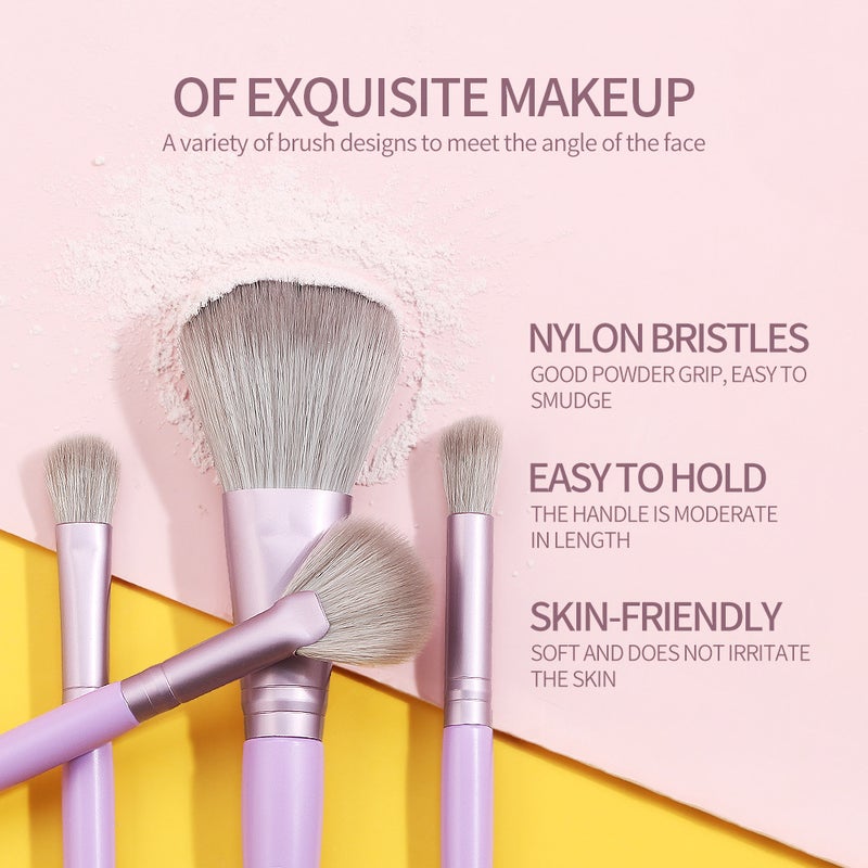 Set of 9 PCS Makeup Brush Kit for Foundation Liquid Cream Blending Powder Eyeshadow Blush Cosmetics Concealer Brushes with Soft & Dense Bristles - Image 5
