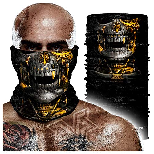 M-YOUNG Skull Face Sun Mask Half,Bandanas,Neck Gaiter, Headwear, Headband for Fishing, Hunting,Yard Work - Image 1