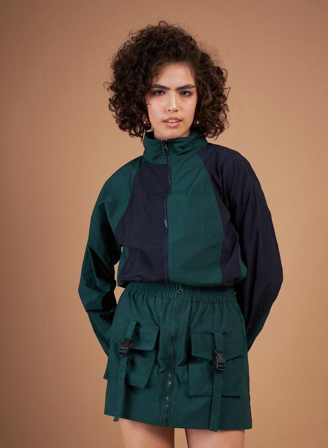 SASSAFRAS Color Block Parachute Zipper Jacket by Styli  - Image 1