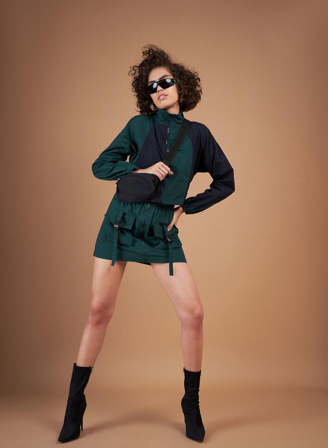 SASSAFRAS Color Block Parachute Zipper Jacket by Styli  - Image 2