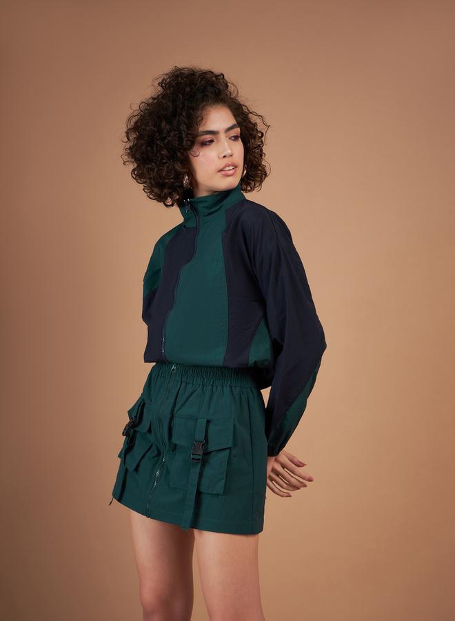 SASSAFRAS Color Block Parachute Zipper Jacket by Styli  - Image 3