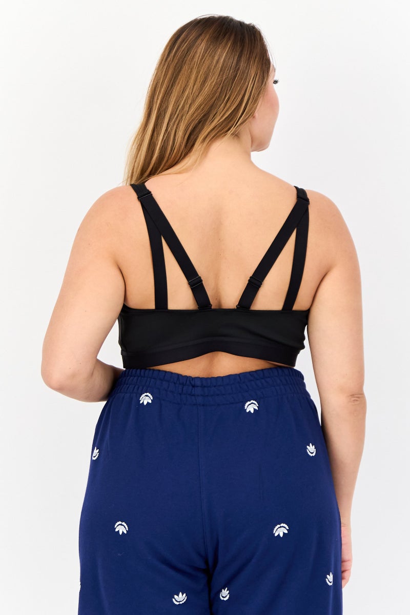 Adidas Women Brand Logo Lightly Padded Sports Bra, Black  - Image 3