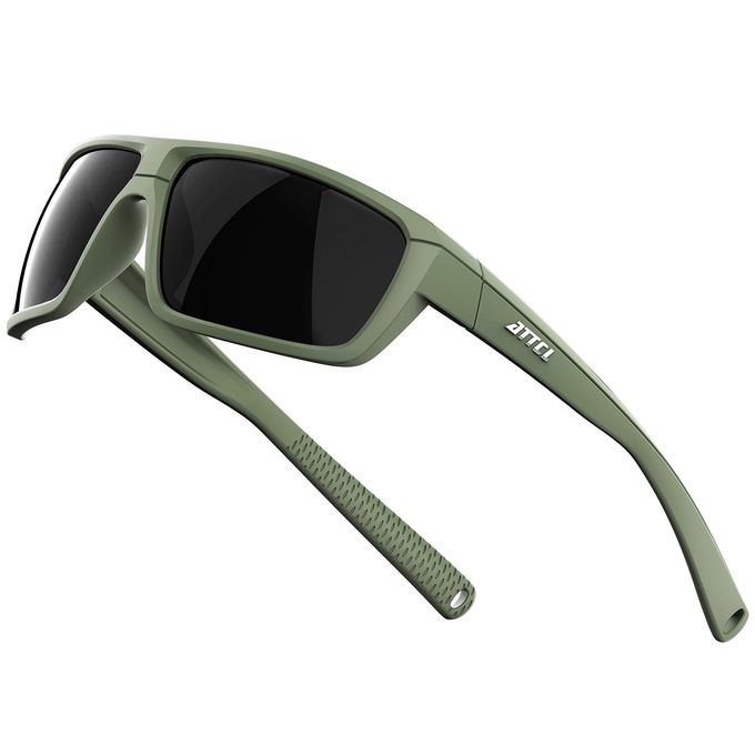 ATTCL Polarized Wrap Sunglasses For Men Cycling Driving Fishing Sports Glasses Ultralight 5001 Green+Frame - Image 4