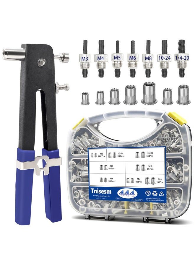 Tnisesm 501Pcs Rivet Nut Tool Kit,Metric Rivnut Tool Kits,Professional Nutsert Tool Kit with Rivet Nuts Assortment Kit(M8/M6/M5/M4/M3) Suitable for Automotive,Industrial Applications - Image 1