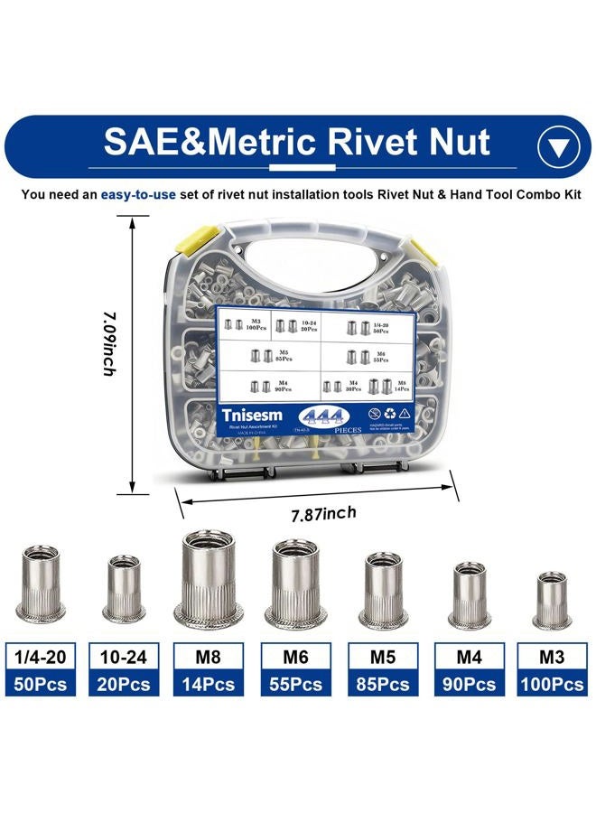 Tnisesm 501Pcs Rivet Nut Tool Kit,Metric Rivnut Tool Kits,Professional Nutsert Tool Kit with Rivet Nuts Assortment Kit(M8/M6/M5/M4/M3) Suitable for Automotive,Industrial Applications - Image 3