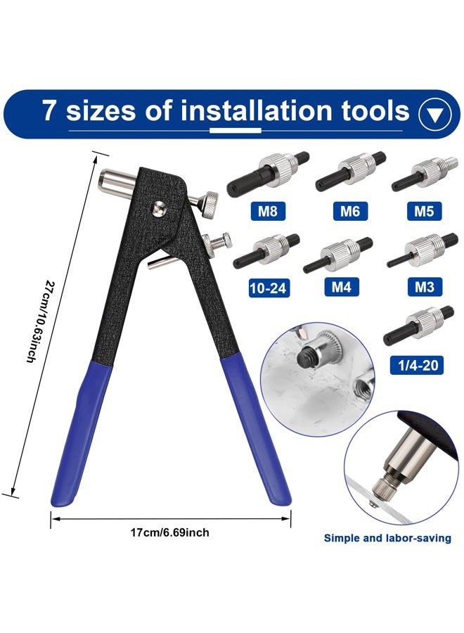 Tnisesm 501Pcs Rivet Nut Tool Kit,Metric Rivnut Tool Kits,Professional Nutsert Tool Kit with Rivet Nuts Assortment Kit(M8/M6/M5/M4/M3) Suitable for Automotive,Industrial Applications - Image 4