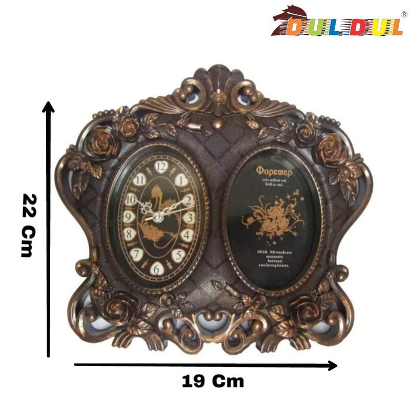 DUL DUL DUL DUL Decorative Antique Look Alarm Clock with Photo FrameDesigner Clock with Photo Frame Return Gift Items Home Dcor Showpiece - Image 2