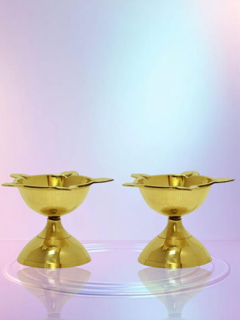 Denique Brass Panch Mukhi Star Deep Deepam Aarti Diya Deepam Panch Batti Diya Height 25 Inch Golden Colour 2 - Image 5
