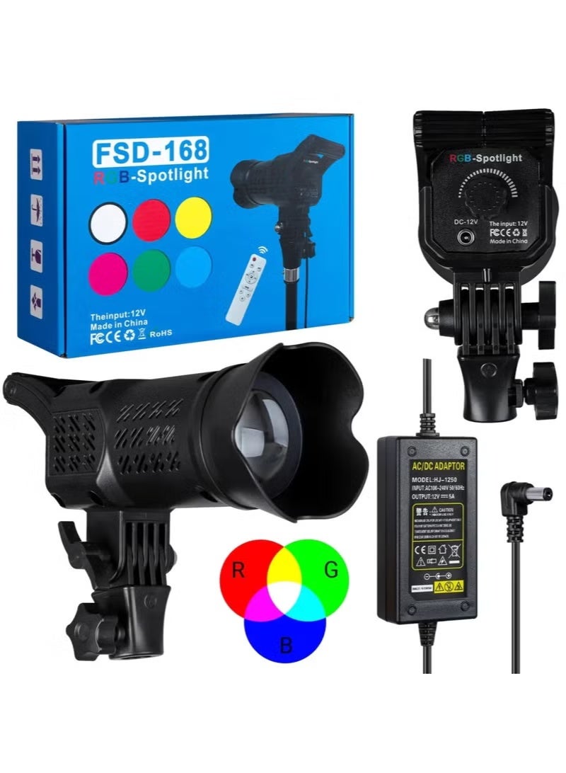 ار جي بي FSD-168 RGB Studio Light Spotlight لضبط الألوان للتصوير الفوتوغرافي مع حامل1 - Image 1