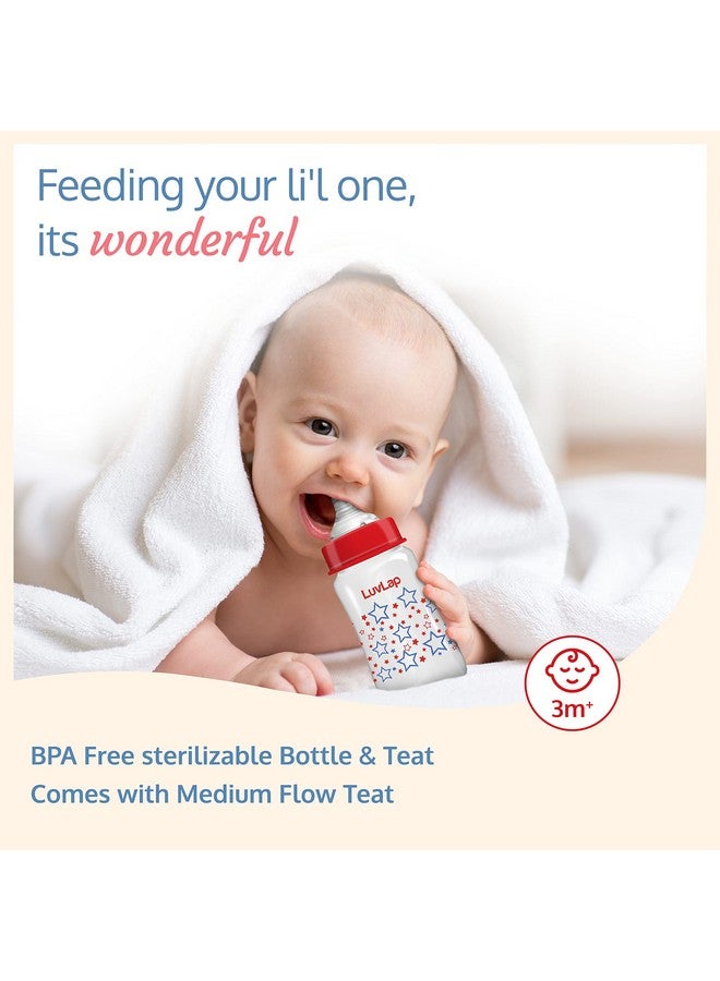 لوفلاب زجاجة رضاعة ناتورا فلور المضادة للمغص ذات العنق العريض، 250 مل (عبوة من قطعتين)، للأطفال حديثي الولادة/الرضع/الأطفال الصغار حتى سن 3 سنوات، نجوم، خالية من مادة بيسفينول أ - Image 2