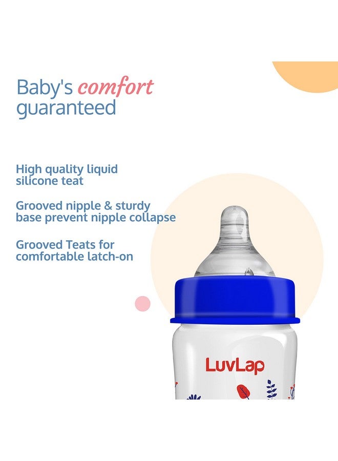 لوفلاب زجاجة رضاعة ناتورا فلور المضادة للمغص ذات العنق العريض، 250 مل (عبوة من قطعتين)، للأطفال حديثي الولادة/الرضع/الأطفال الصغار حتى سن 3 سنوات، نجوم، خالية من مادة بيسفينول أ - Image 3