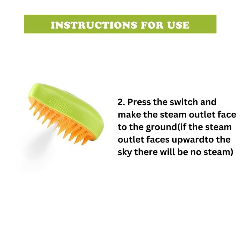 Healing Leaf H & W's Cat Steam Brush,Dog Steam Brush,Steam Brush for Cats & Dogs,3 in 1 Steamy Pet Brush,Steaming Pet Hair Brush,Cat & Dog Comb with Steam,Pet Grooming Brush for Cats (Color May Vary) - Image 4