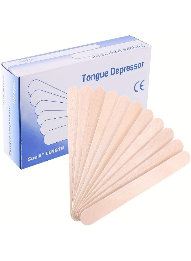 Wooden Tongue Depressor Wax Applicator Sticks, 15cm, 100 Pieces - Image 2