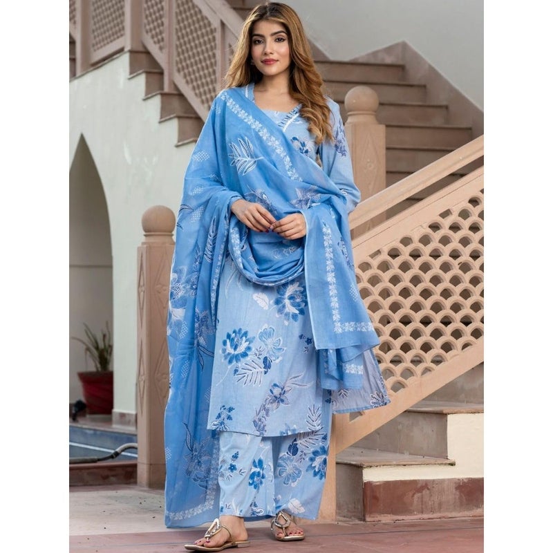 Women Kurti and Palazzo Set with Dupatta Ladies Kurta Pants Salwar Suit Ready to Wear - Image 2