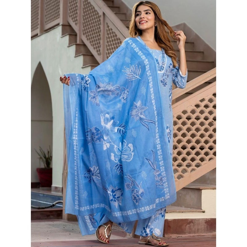 Women Kurti and Palazzo Set with Dupatta Ladies Kurta Pants Salwar Suit Ready to Wear - Image 4