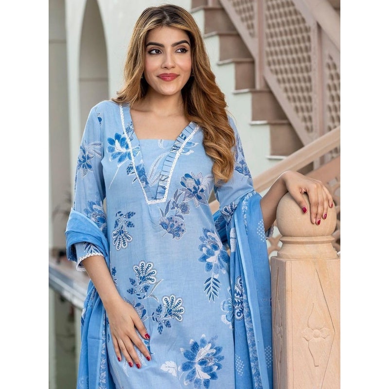 Women Kurti and Palazzo Set with Dupatta Ladies Kurta Pants Salwar Suit Ready to Wear - Image 3