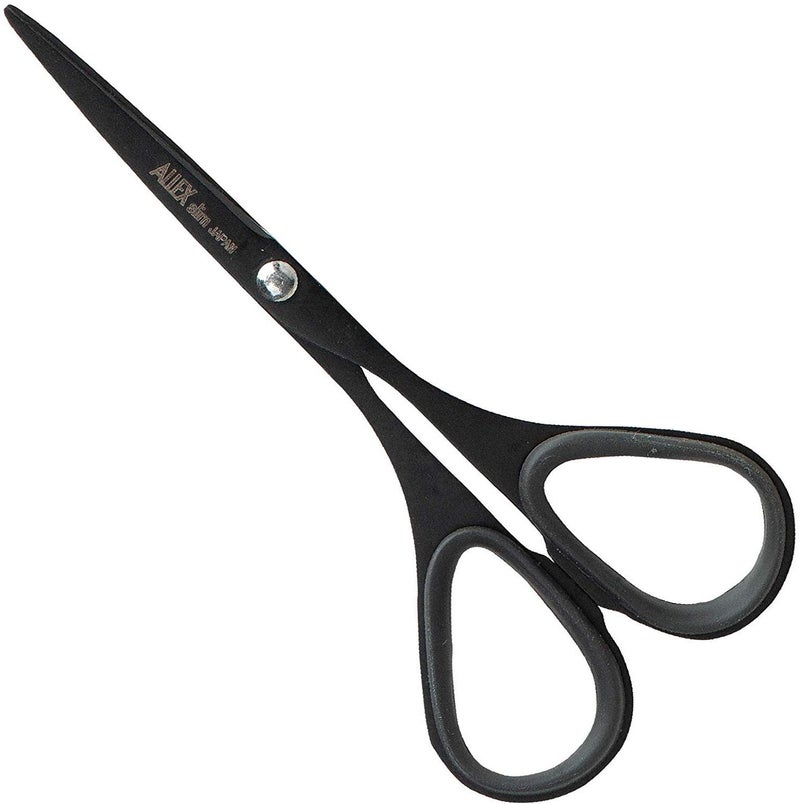 ALLEX\アレックス ALLEX Mini Black Scissors for Office 39 NonStick All Purpose Slim Thin Low Profile Scissors Made in JAPAN All Metal Sharp Japanese Stainless Steel Blade with NonSlip Soft Ring Black - Image 3
