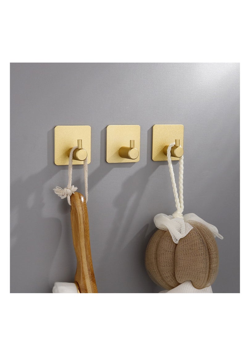 NOVOLAN NOVOLAN Wall Hooks Heavy Duty 8 Pack Adhesive Hooks Stainless Steel Hangers Nail Free Utility Hooks, Self Adhesive Hooks for Hanging Clothes Towel Calendar Available For Bathroom Home Kitchen (Gold)  - Image 4