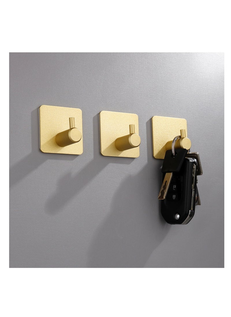 NOVOLAN NOVOLAN Wall Hooks Heavy Duty 8 Pack Adhesive Hooks Stainless Steel Hangers Nail Free Utility Hooks, Self Adhesive Hooks for Hanging Clothes Towel Calendar Available For Bathroom Home Kitchen (Gold)  - Image 5