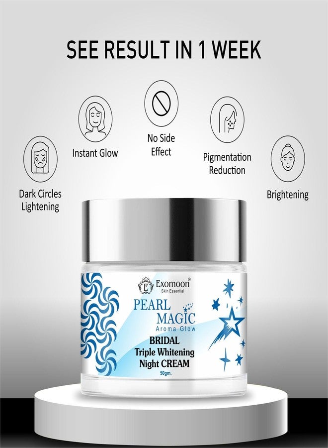 EXOMOON كريم إكسومون بيرل ماجيك برايدل جلو الليلي لتفتيح البشرة وتوحيد لونها | يقلل الخطوط الدقيقة | يزيل التصبغات | نتائج ملحوظة خلال 7 أيام | مناسب لجميع أنواع البشرة (50 جم) - Image 3