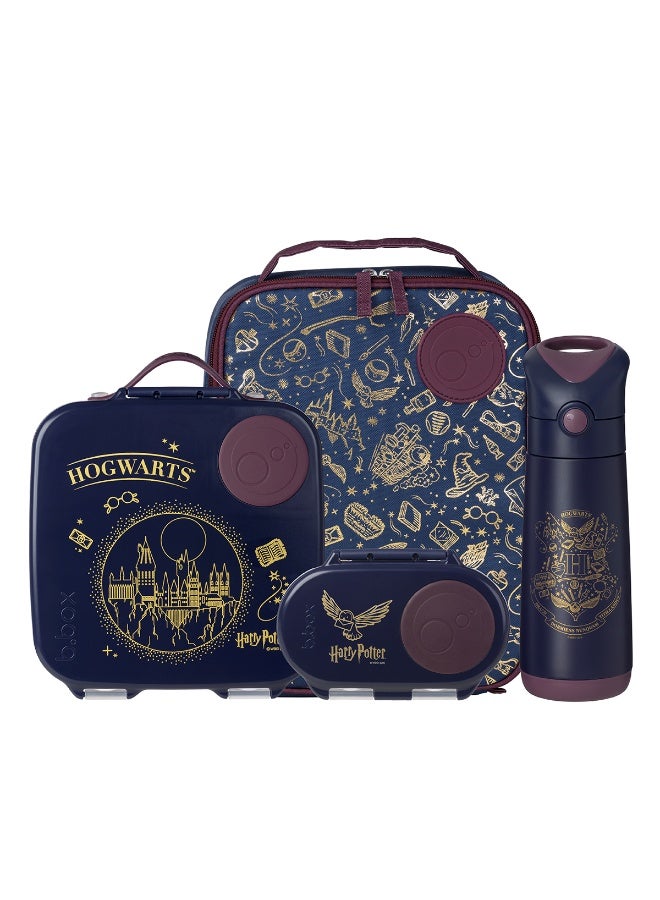 B.Box Harry Potter Lunch Combo – Includes Large Bento Lunchbox, Flexi Insulated Bag, 500ml Bottle & Snackbox | Leak-Proof, BPA-Free, Kid-Friendly School & Travel Set - Image 1
