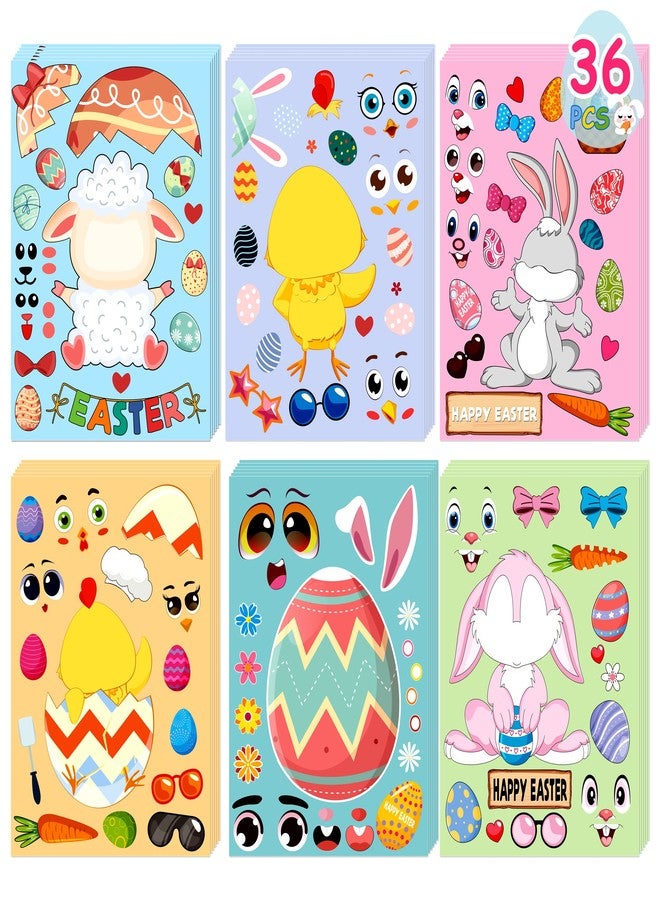 LINAYE 36 Sheets Easter Craft Stickers for Kids - Make Your Own Stickers for Easter Basket Stuffers Kids' Treats & Party Favors - Image 1