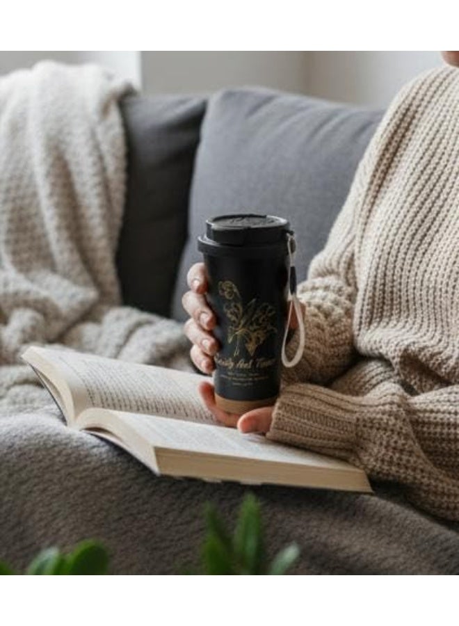 Spaceshoop Insulated Coffee Mug with Lid and Straw Leakproof Stainless Steel Coffee Mug for Hot and Cold Drinks Perfect Size for Travel and Everyday Use Black 1 PCS - Image 4