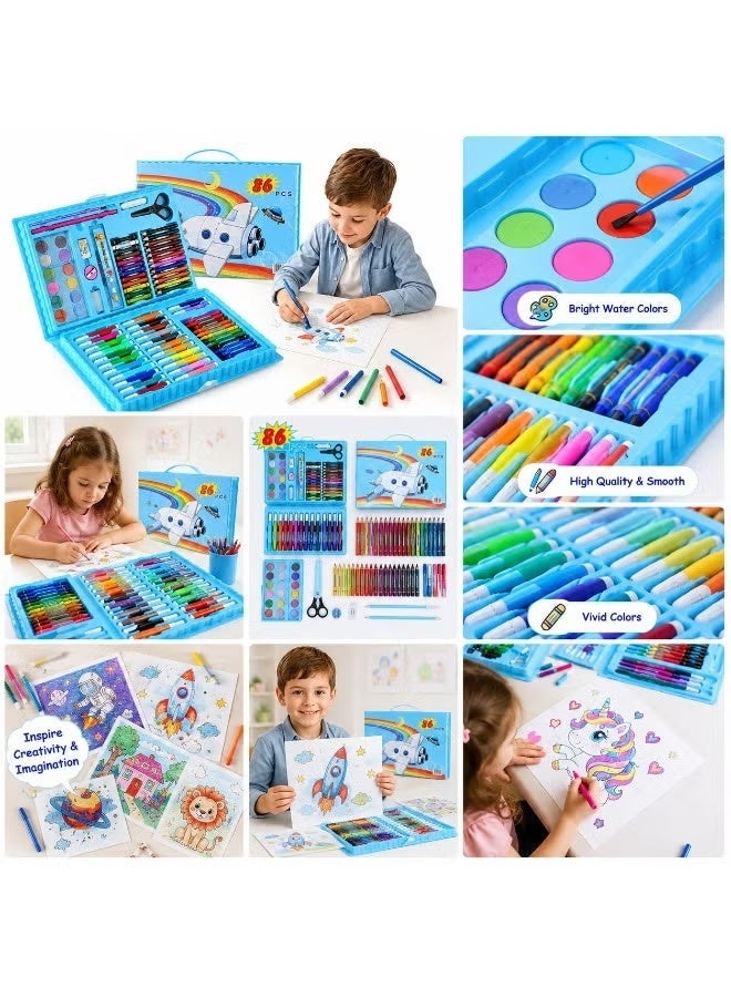 86-Piece Drawing & Coloring Art Set - Image 3
