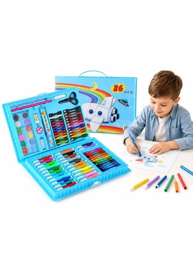 86-Piece Drawing & Coloring Art Set - Image 1